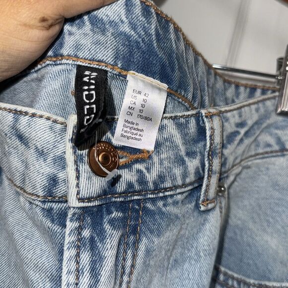 H&M Divided Women's light wash denim wide leg Jeans US 10 LIKE NEW - Picture 2 of 12